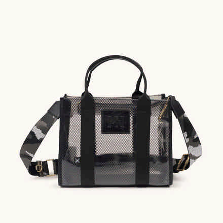 Bolso Transparente con Bandolera Estampada JADE CROSSBODY SHOPPER BLACK (2)