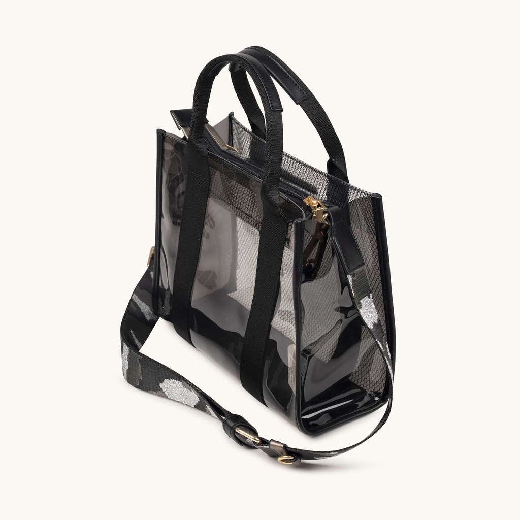 Bolso Transparente con Bandolera Estampada JADE CROSSBODY SHOPPER BLACK (3)