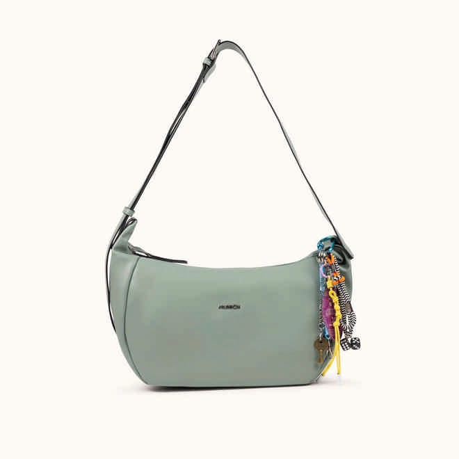 Bolso Hobo Verde Agua con Asa Ajustable y Charms CHARMS HOBO AQUA (1)