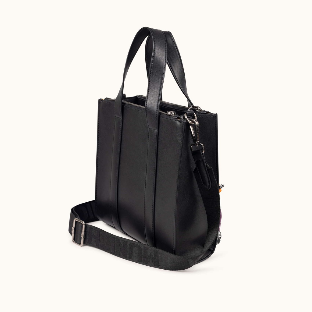 Bolso Crossbody Tote Negro con Charms y Doble Asa CHARMS CROSSBODY TOTE BLACK (3)