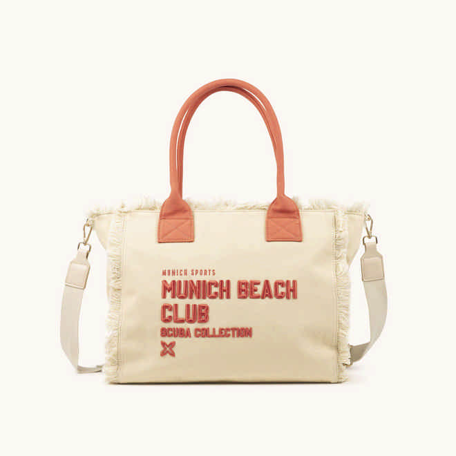 Bolso Shopper Color Arena de Algodón Reciclado con Flecos SCUBA SAND SHOPPER (1)