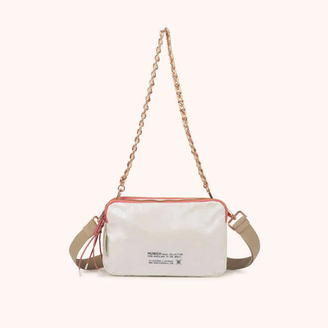 Bolso Bandolera Doble en Poliamida Reciclada DEEP RECYCLED CROSSBODY DOUBLE HONEY (1)
