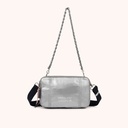 Bolso Bandolera Doble Metalizado en Poliamida Reciclada DEEP RECYCLED CROSSBODY DOUBLE PLATA (1)