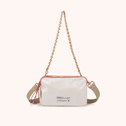 Bolso Bandolera Doble Metalizado en Poliamida Reciclada DEEP RECYCLED CROSSBODY DOUBLE PLATA (11)