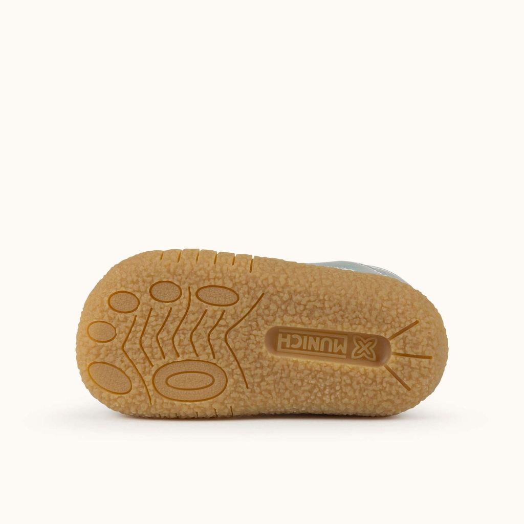 MUNICH BABY GOAL 1629 Zapatilla de BebÃ© Plateada con Efecto HologrÃ¡fico y Doble Velcro (5)