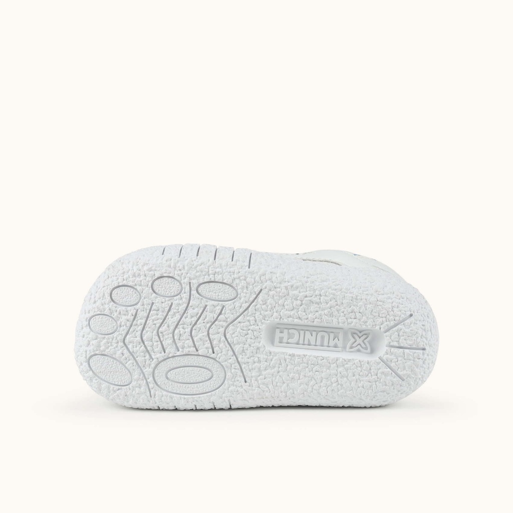 MUNICH BABY GOAL 1630 Zapatilla de BebÃ© Blanca con Detalles en Negro y Amarillo (5)