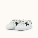 MUNICH BABY GOAL 1630 Zapatilla de BebÃ© Blanca con Detalles en Negro y Amarillo (6)