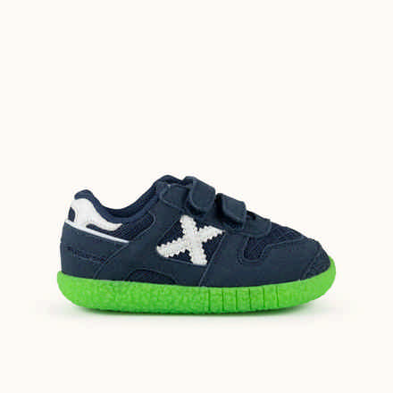 MUNICH BABY GOAL 1630 Zapatilla de BebÃ© Blanca con Detalles en Negro y Amarillo (8)