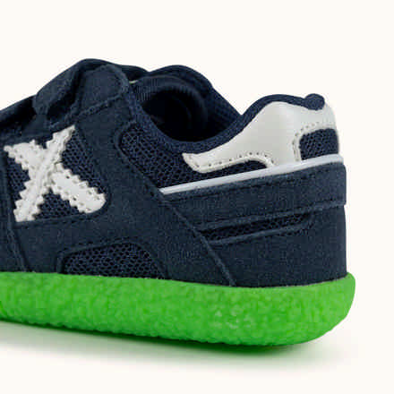 MUNICH BABY GOAL 1630 Zapatilla de BebÃ© Blanca con Detalles en Negro y Amarillo (9)