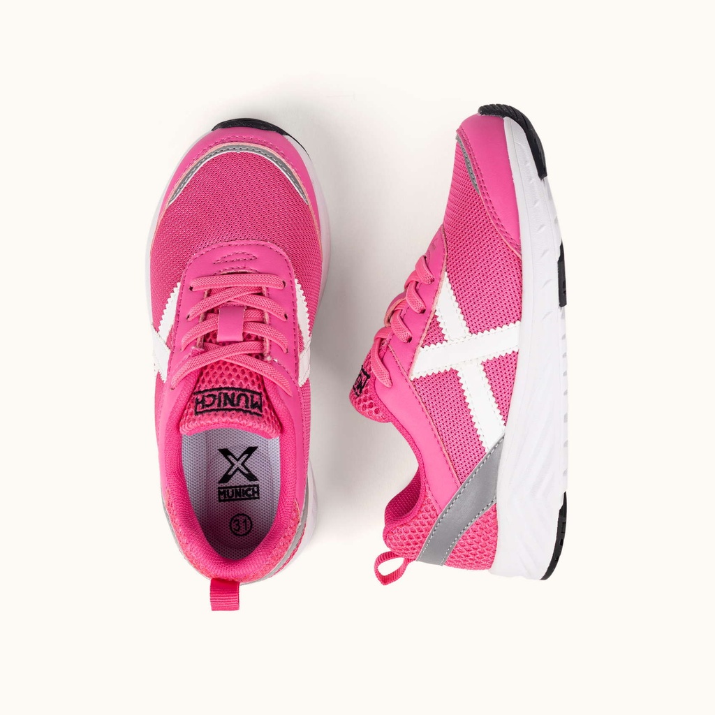 MUNICH FUN KID 10 Zapatilla Deportiva Infantil Rosa con Detalles Blancos (7)