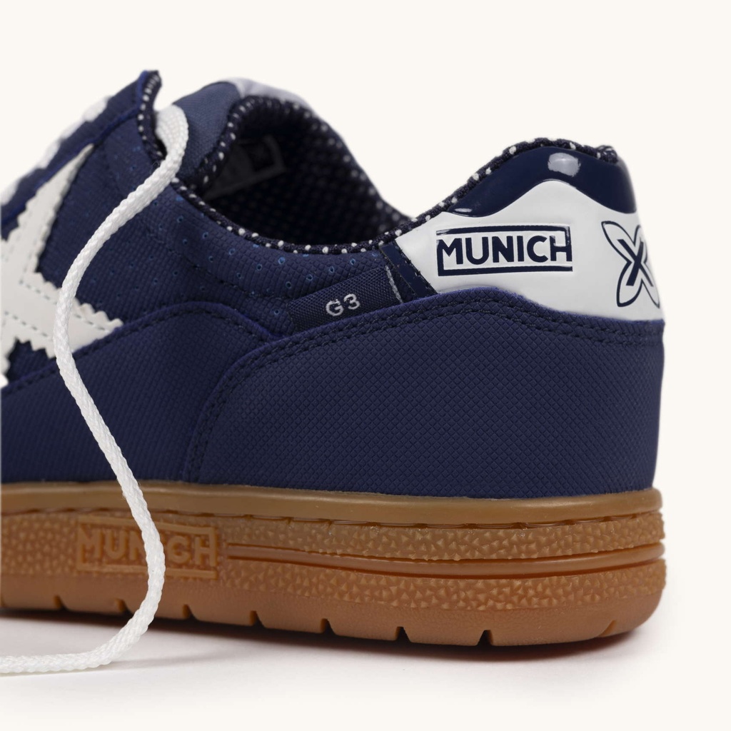 MUNICH G-3 KID 452 Zapatilla de FÃºtbol Sala Infantil Azul Marino y Blanca (3)