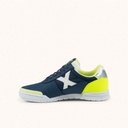 MUNICH G-3 KID 459 Zapatilla de FÃºtbol Sala Infantil Azul Marino y Amarillo FlÃºor (4)