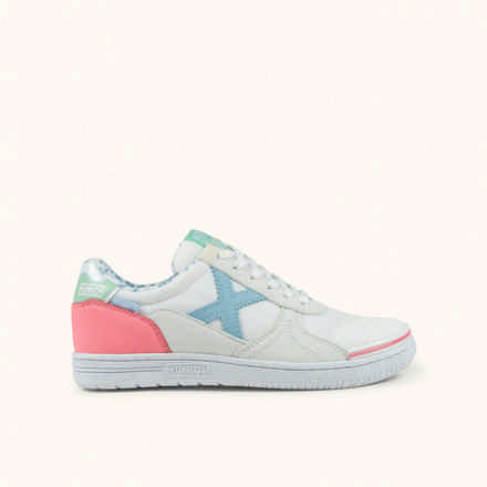 MUNICH G-3 KID 461 Zapatilla de FÃºtbol Sala Infantil Blanca con Detalles Pastel (2)
