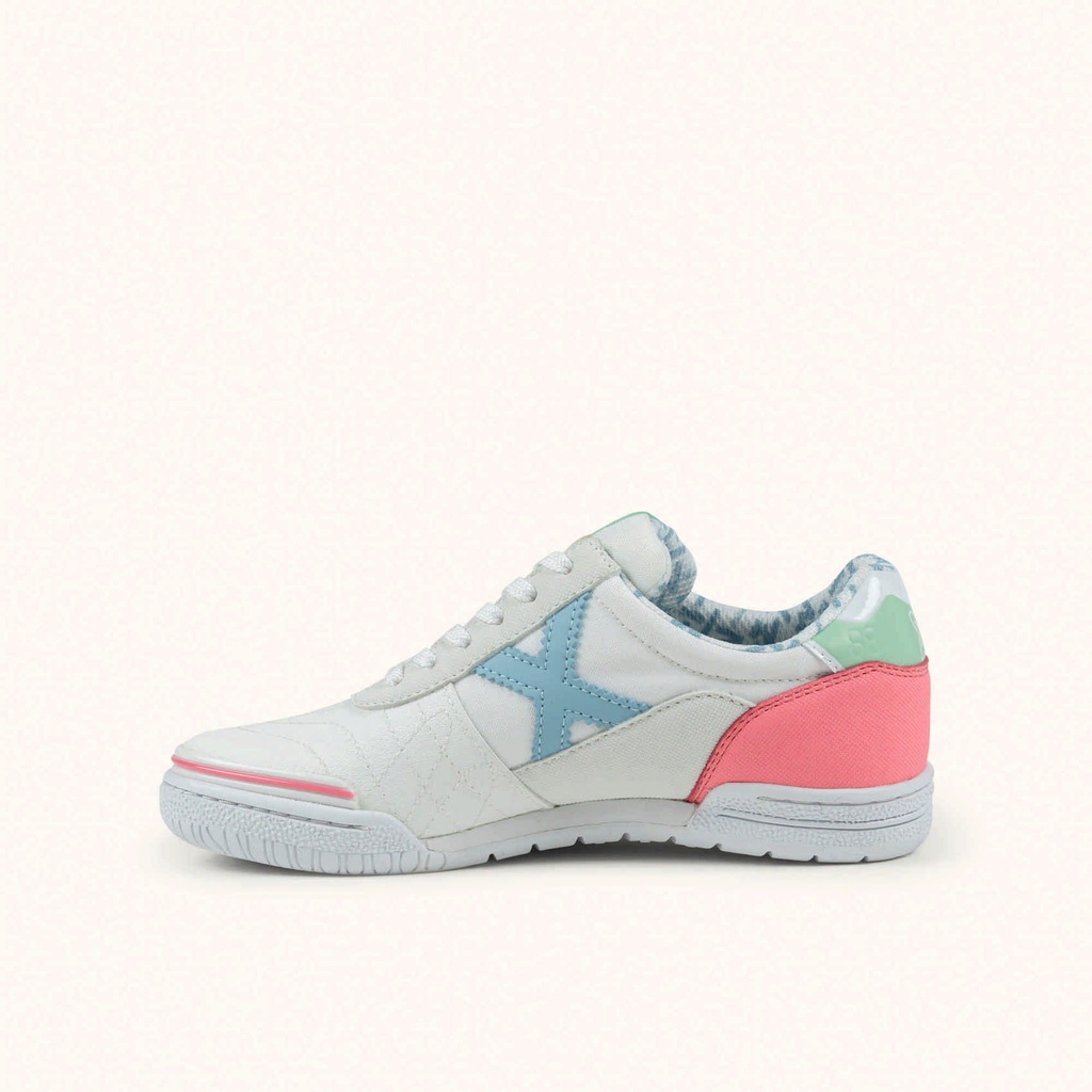 MUNICH G-3 KID 461 Zapatilla de FÃºtbol Sala Infantil Blanca con Detalles Pastel (4)