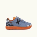 MUNICH G-3 KID VCO 449 Zapatillas de FÃºtbol Sala Infantiles con Velcro Azul y Naranja (2)