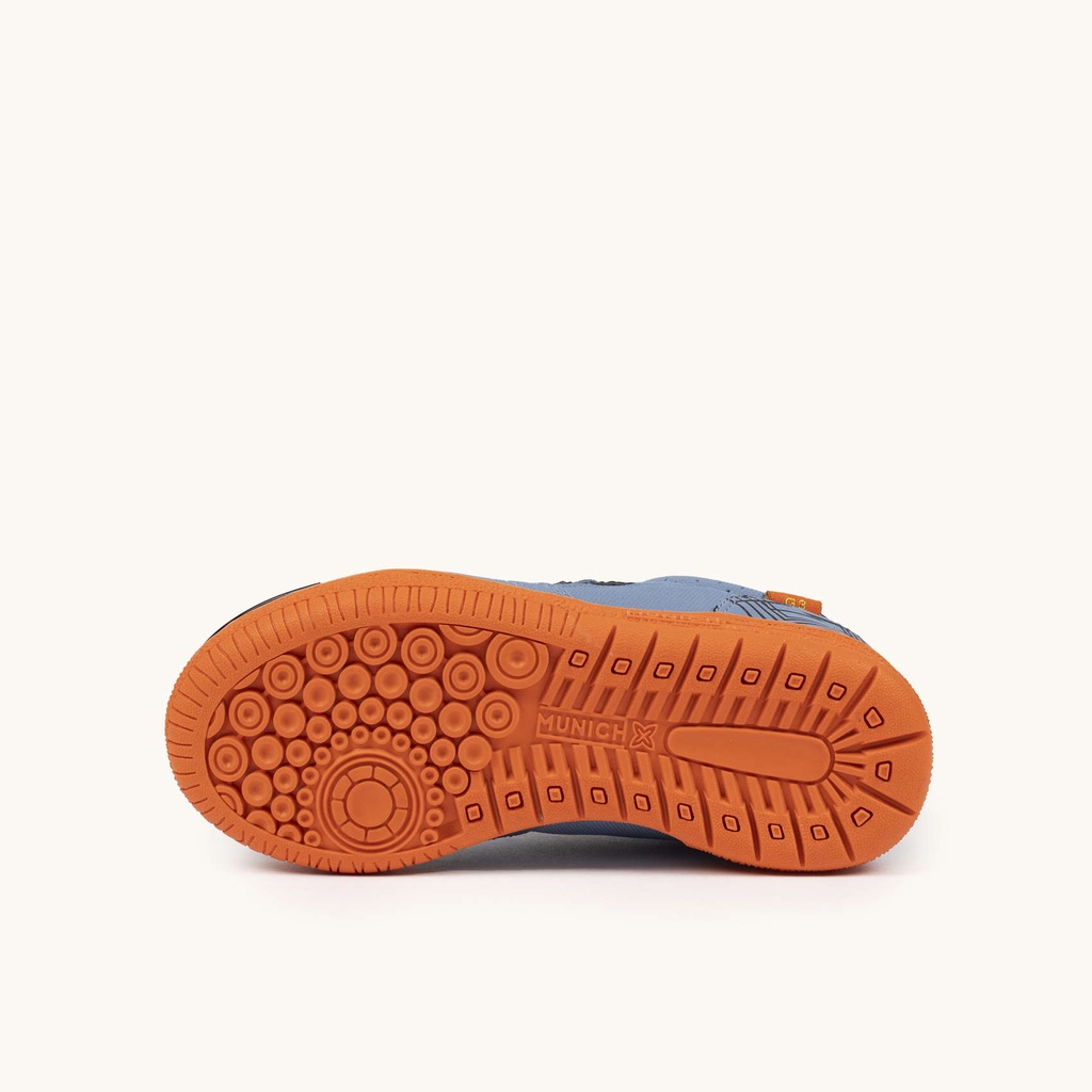 MUNICH G-3 KID VCO 449 Zapatillas de FÃºtbol Sala Infantiles con Velcro Azul y Naranja (5)