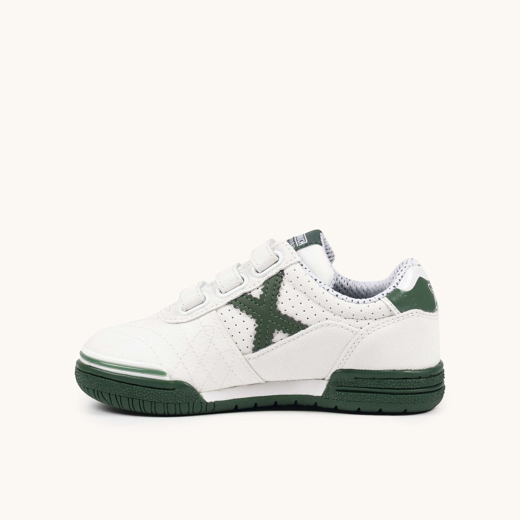 MUNICH G-3 KID VCO 450 Zapatillas de FÃºtbol Sala Infantiles con Velcro Blancas y Verdes (4)