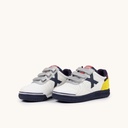 MUNICH G-3 KID VCO 451 Zapatillas de FÃºtbol Sala Infantiles con Velcro Blancas y Amarillas (6)