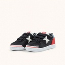 MUNICH G-3 KID VCO 458 Zapatillas Infantiles de FÃºtbol Sala Negras con TalÃ³n Rojo y Triple Velcro (6)