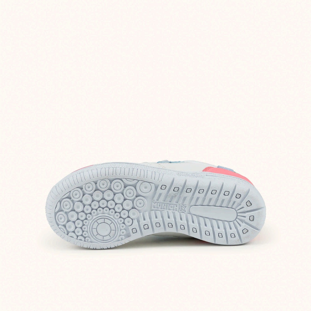 MUNICH G-3 KID VCO 461 Zapatillas Infantiles de FÃºtbol Sala Blancas con Detalles Rosa y Celeste con Triple Velcro (5)