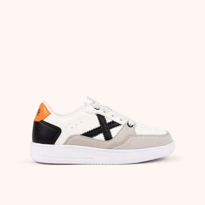 MUNICH LEGIT KID 25 Zapatilla Infantil Multimaterial en Blanco, Gris y Naranja (1)