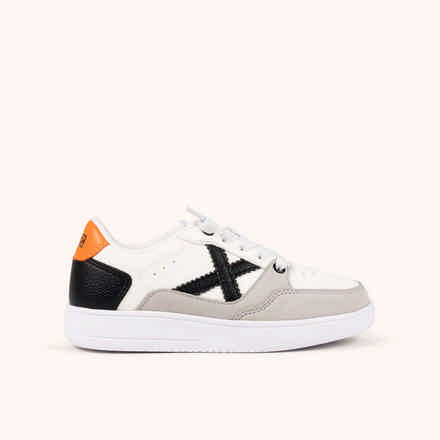 MUNICH LEGIT KID 25 Zapatilla Infantil Multimaterial en Blanco, Gris y Naranja (2)