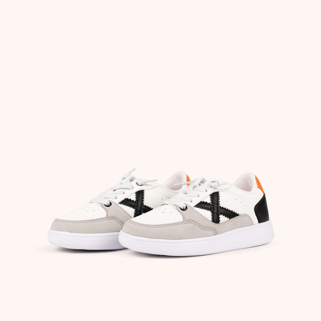 MUNICH LEGIT KID 25 Zapatilla Infantil Multimaterial en Blanco, Gris y Naranja (6)