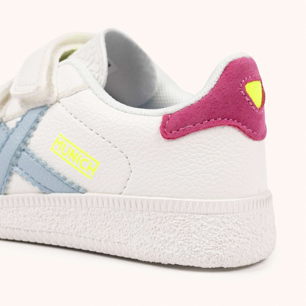 MUNICH MINI BARRU VCO 15 Zapatillas Infantiles con Velcro Blancas y Detalles Pastel (3)