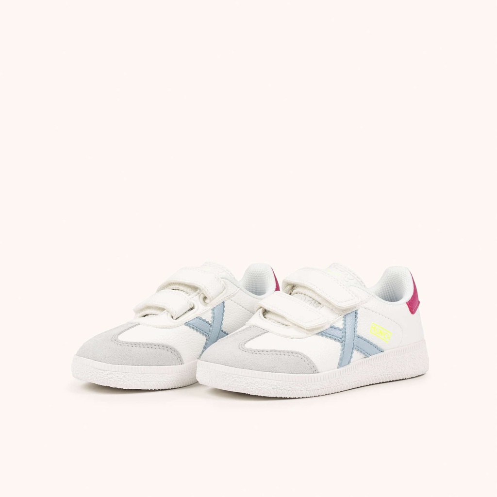 MUNICH MINI BARRU VCO 15 Zapatillas Infantiles con Velcro Blancas y Detalles Pastel (6)