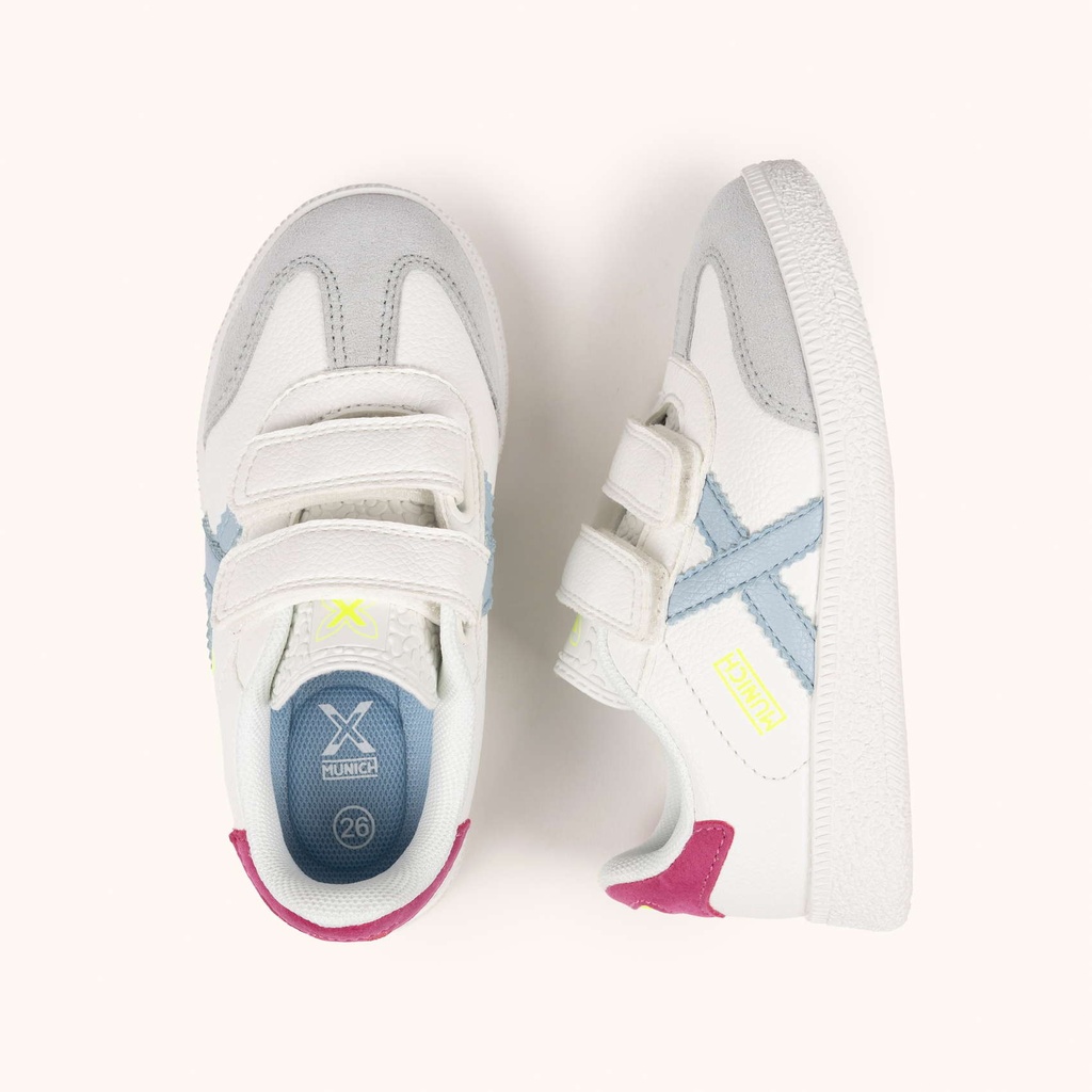 MUNICH MINI BARRU VCO 15 Zapatillas Infantiles con Velcro Blancas y Detalles Pastel (7)