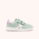 MUNICH MINI BARRU VCO 17 Zapatillas Infantiles Verde Agua con Velcro y Detalles Lila (1)