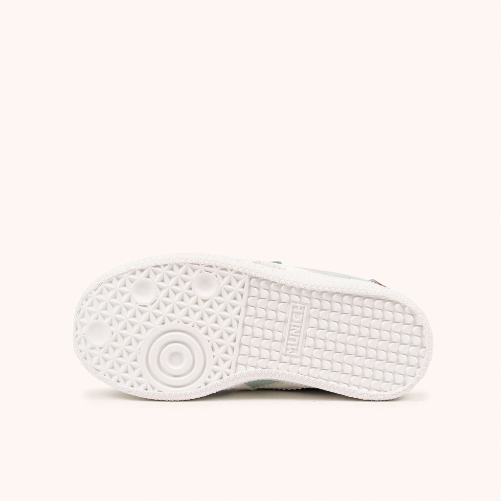 MUNICH MINI BARRU VCO 17 Zapatillas Infantiles Verde Agua con Velcro y Detalles Lila (5)
