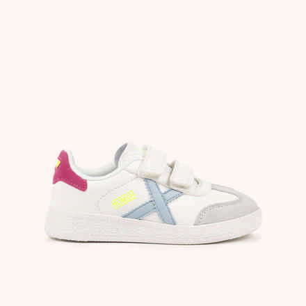 MUNICH MINI BARRU VCO 17 Zapatillas Infantiles Verde Agua con Velcro y Detalles Lila (8)