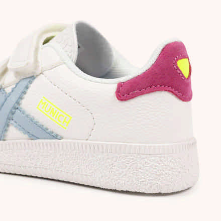 MUNICH MINI BARRU VCO 17 Zapatillas Infantiles Verde Agua con Velcro y Detalles Lila (9)
