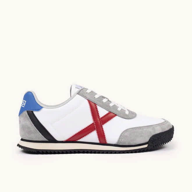 MUNICH RIBER 11 Zapatillas clasicas y planas Blanco Gris Rojo y Azul (1)