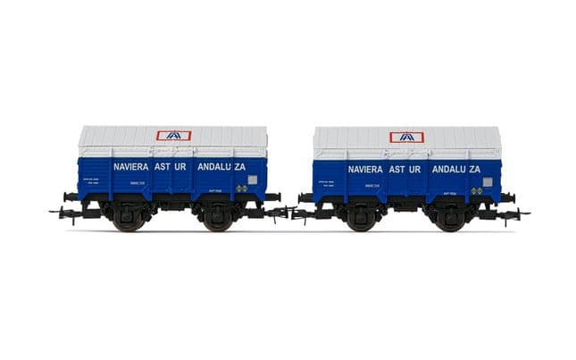 RENFE, set de dos vagones cubiertos de dos ejes PX "Naviera Astur Andaluza", ép. III (1)