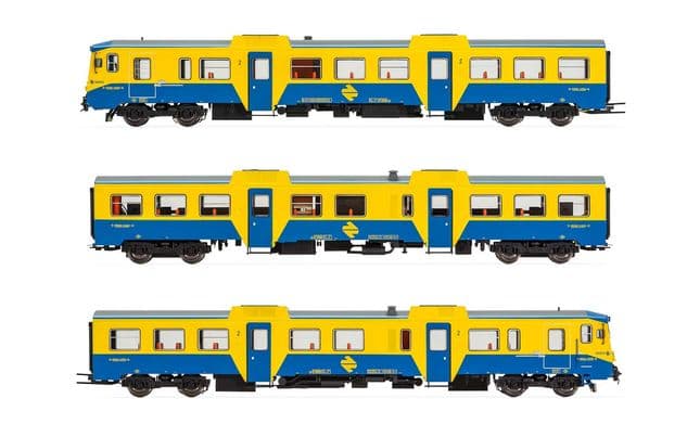 RENFE, set de 3 unidades, automotor diesel 592 en versión azul/amarillo, ép. IV-V, con decoder digital (3)