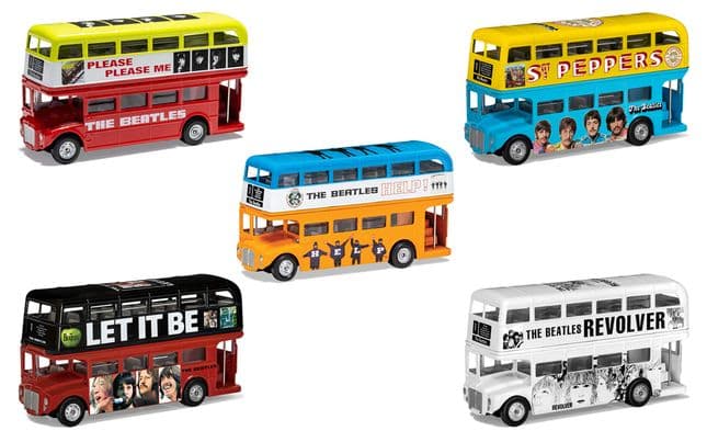 The Beatles - Set of 5 Album Cover London Bus models (1)