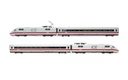 DB AG, set di 4 unità, elettrotreno ad alta velocità ICE 1 BR 401, livrea bianca/rossa, con pantografi aggiuntivi per la Svizzera Tz. "Interlaken", composto da locomotiva motorizzata, locomotiva folle e 2 carrozze intermedie, ep. V-VI (1)