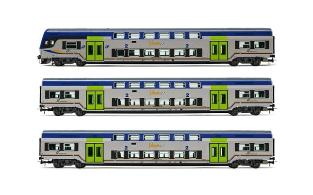 FS Trenitalia, set di 3 carrozze Vivalto, livrea DPR, nuovo logo "Vivalto", composto da carrozza pilota e 2 carrozze intermedie, ep. VI (1)