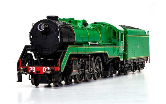 NSW, locomotiva a vapore classe C38 "Pacific" 4-6-2 #3806, livrea nera/verde, ep. III (2)