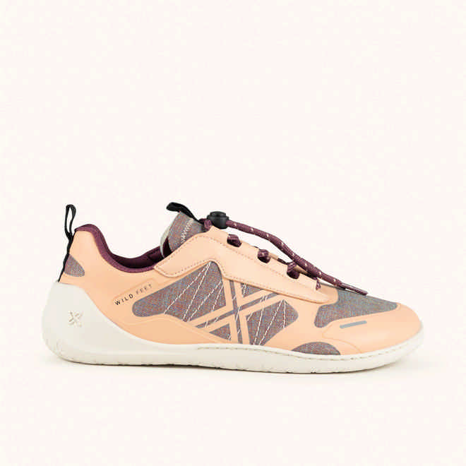 MUNICH FREESTEP 05 Salmon and mauve Wild Feet "Barefoot" sneakers with wide toe box (1)