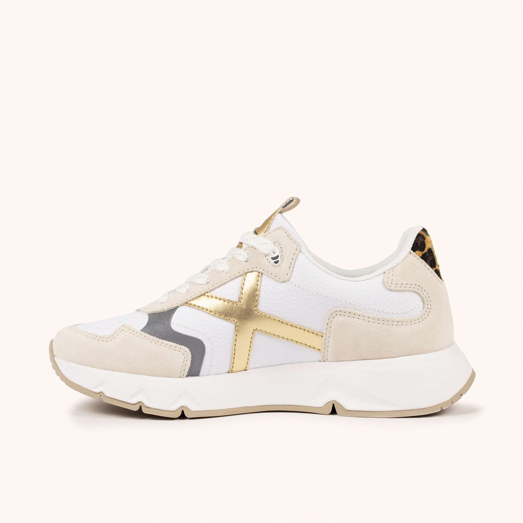MUNICH MAMBA 05 High-volume and contemporary aesthetic sneakers White, Beige, Gold and Animal Print (4)