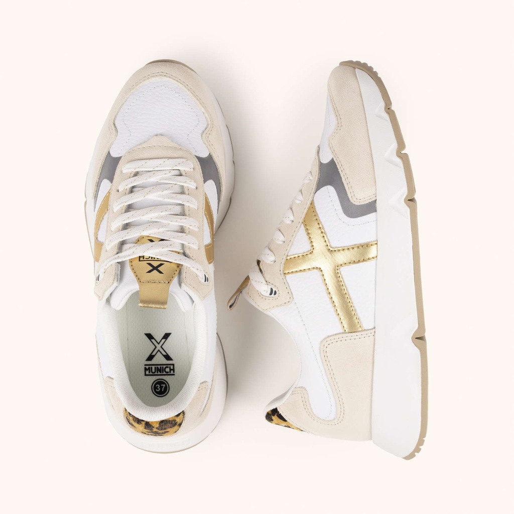 MUNICH MAMBA 05 High-volume and contemporary aesthetic sneakers White, Beige, Gold and Animal Print (7)