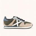 MUNICH MASSANA CLASSIC MAN 617 Retro Running Sneakers Khaki and Sand with White and Blue details (1)