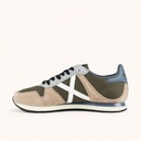 MUNICH MASSANA CLASSIC MAN 617 Retro Running Sneakers Khaki and Sand with White and Blue details (4)