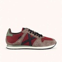 MUNICH MASSANA CLASSIC MAN 621 Retro Running Sneakers Maroon and Brown with Green and Black details (2)
