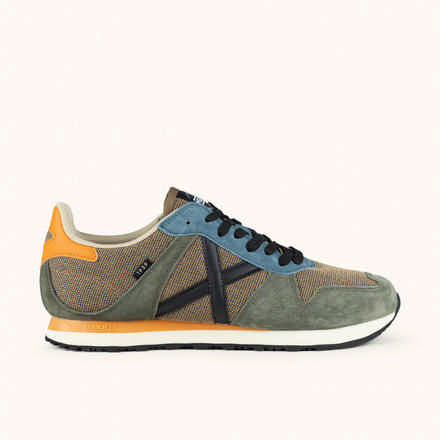 MUNICH MASSANA CLASSIC MAN 621 Retro Running Sneakers Maroon and Brown with Green and Black details (10)