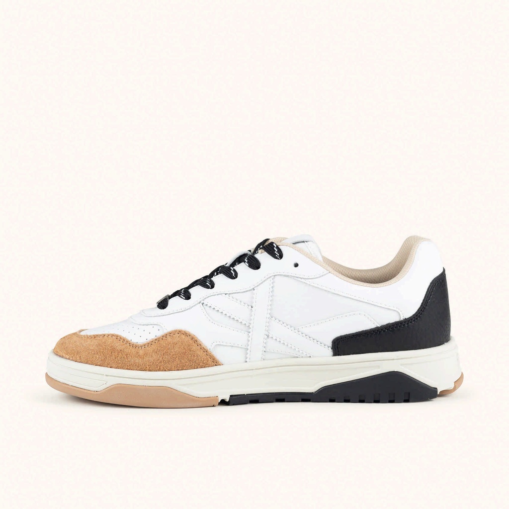 MUNICH TENNEZ 16 Sneakers Retro tennis and skate casual style in White, Caramel and Black (4)