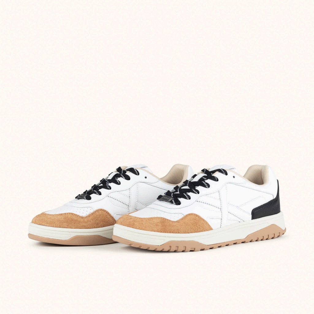 MUNICH TENNEZ 16 Sneakers Retro tennis and skate casual style in White, Caramel and Black (6)